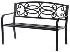 Gardenised front view bench showing full three-person seating and elegance