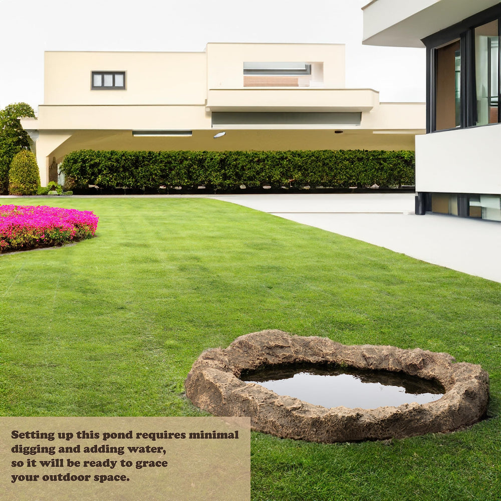 Gardenised pond nestled in plants showing landscape integration benefit