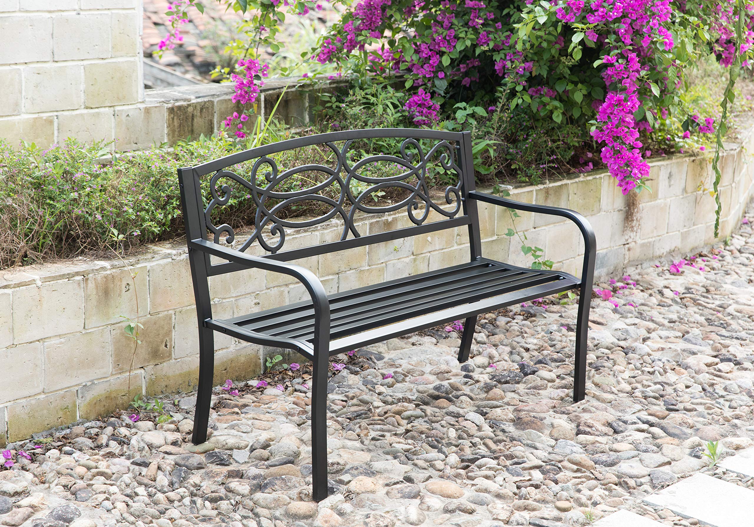 Gardenised bench on porch lifestyle image showing welcoming seating and decor
