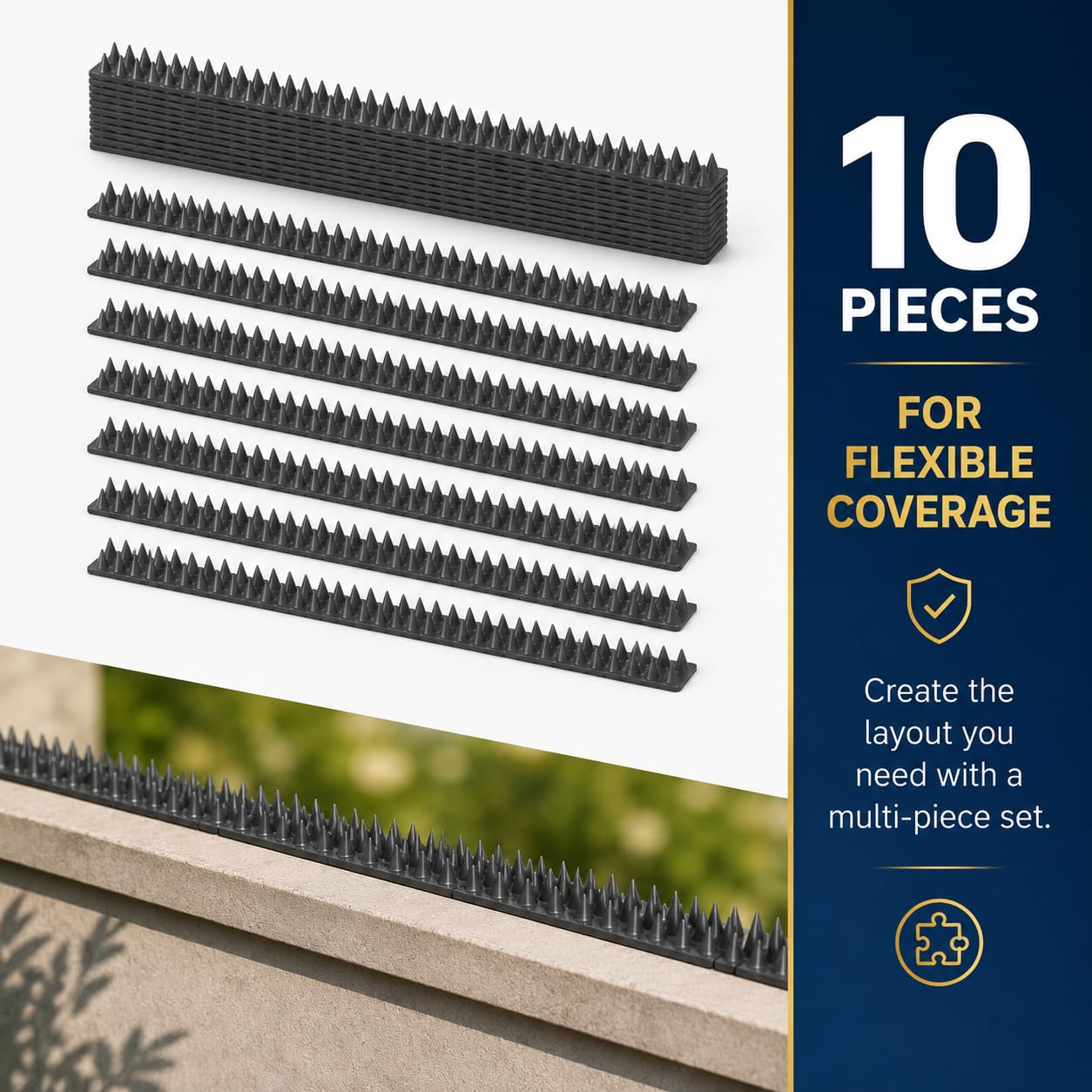 Gardenised close-up of spike texture highlighting durable weatherproof plastic