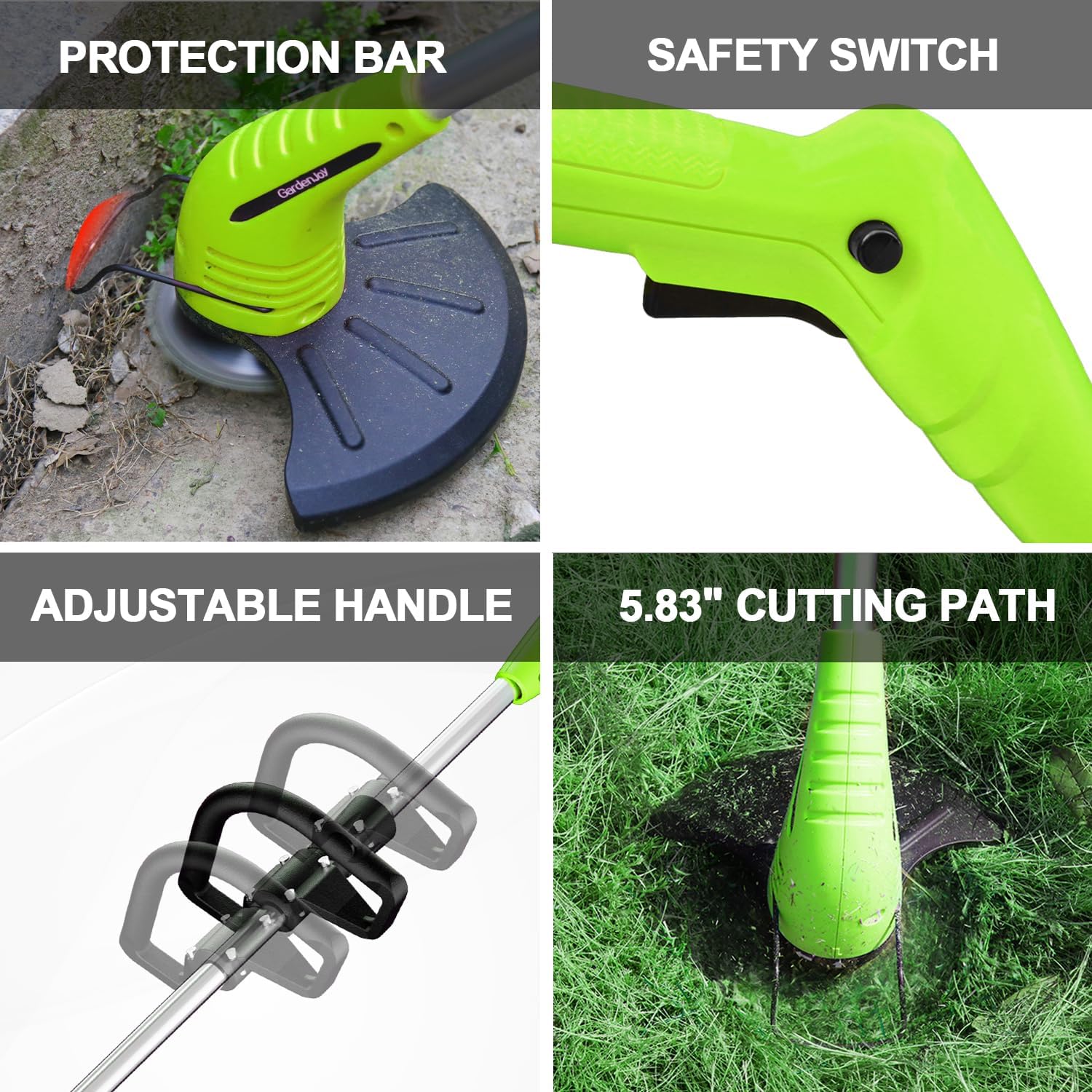 GardenJoy 2.0Ah battery and fast charger for quick recharging