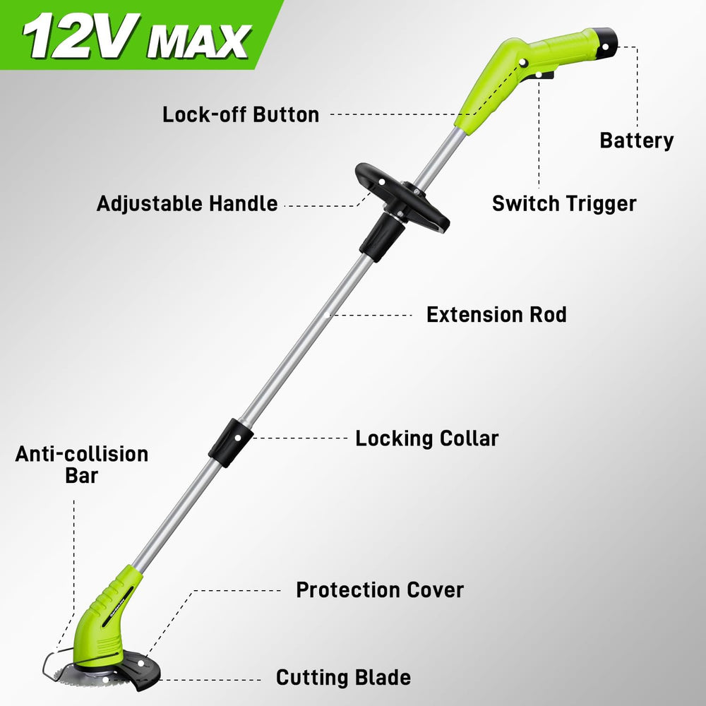 GardenJoy in use trimming edge along path for neat lawn results