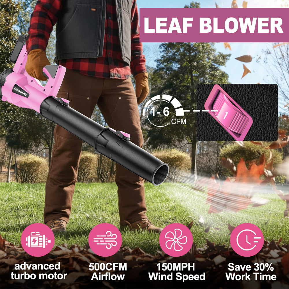 GardenJoy noise meter reading showing 78 dB for quieter operation near neighbors