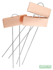 GardenMate labels inserted among herbs showing visibility and weatherproof garden identification