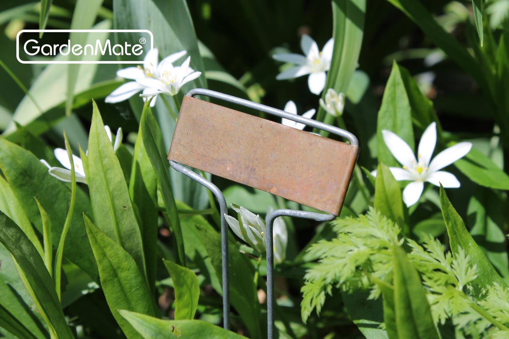 GardenMate stake held in hand for size comparison and easy repositioning benefit