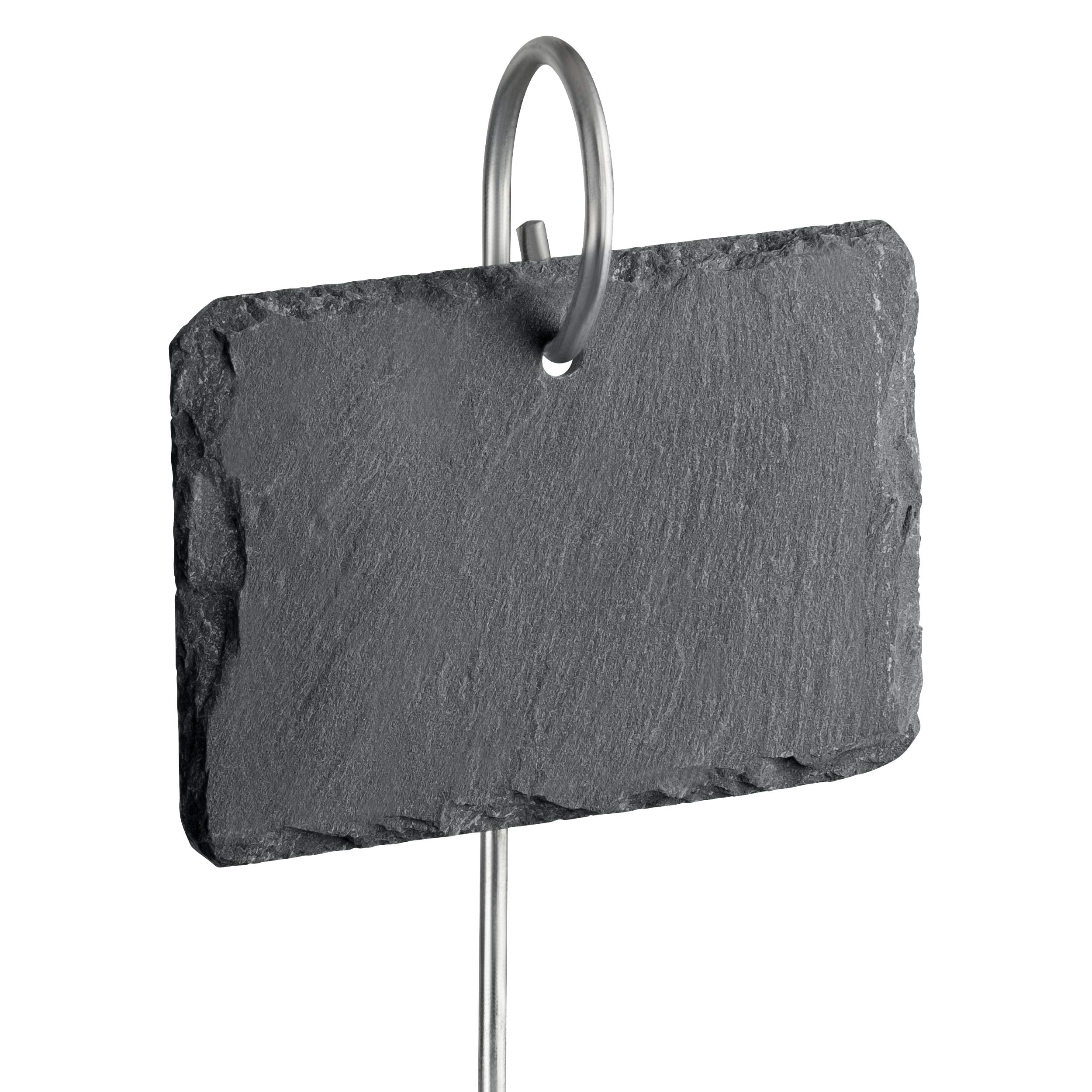 GardenMate slate label front packaging showing ten tags and rods for durable plant ID