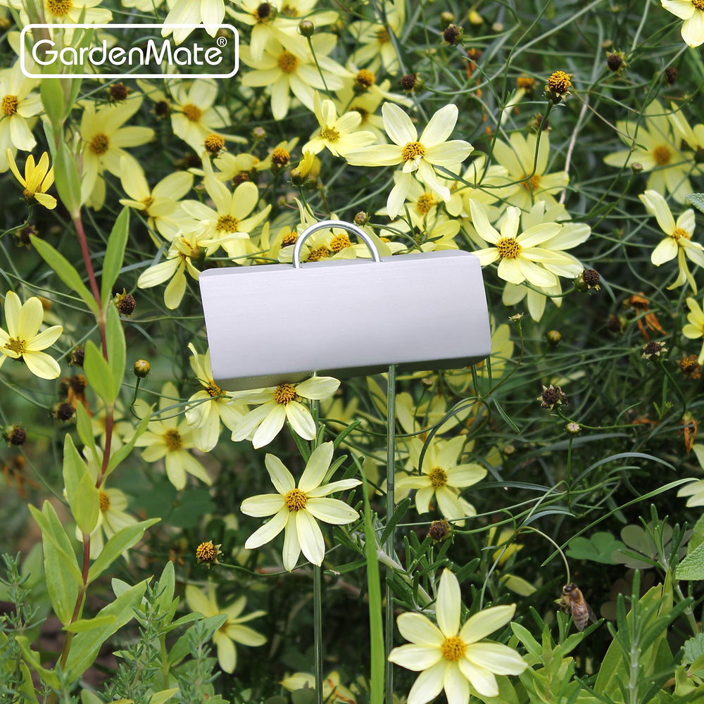 GardenMate single stake inserted into soil illustrating easy placement benefit
