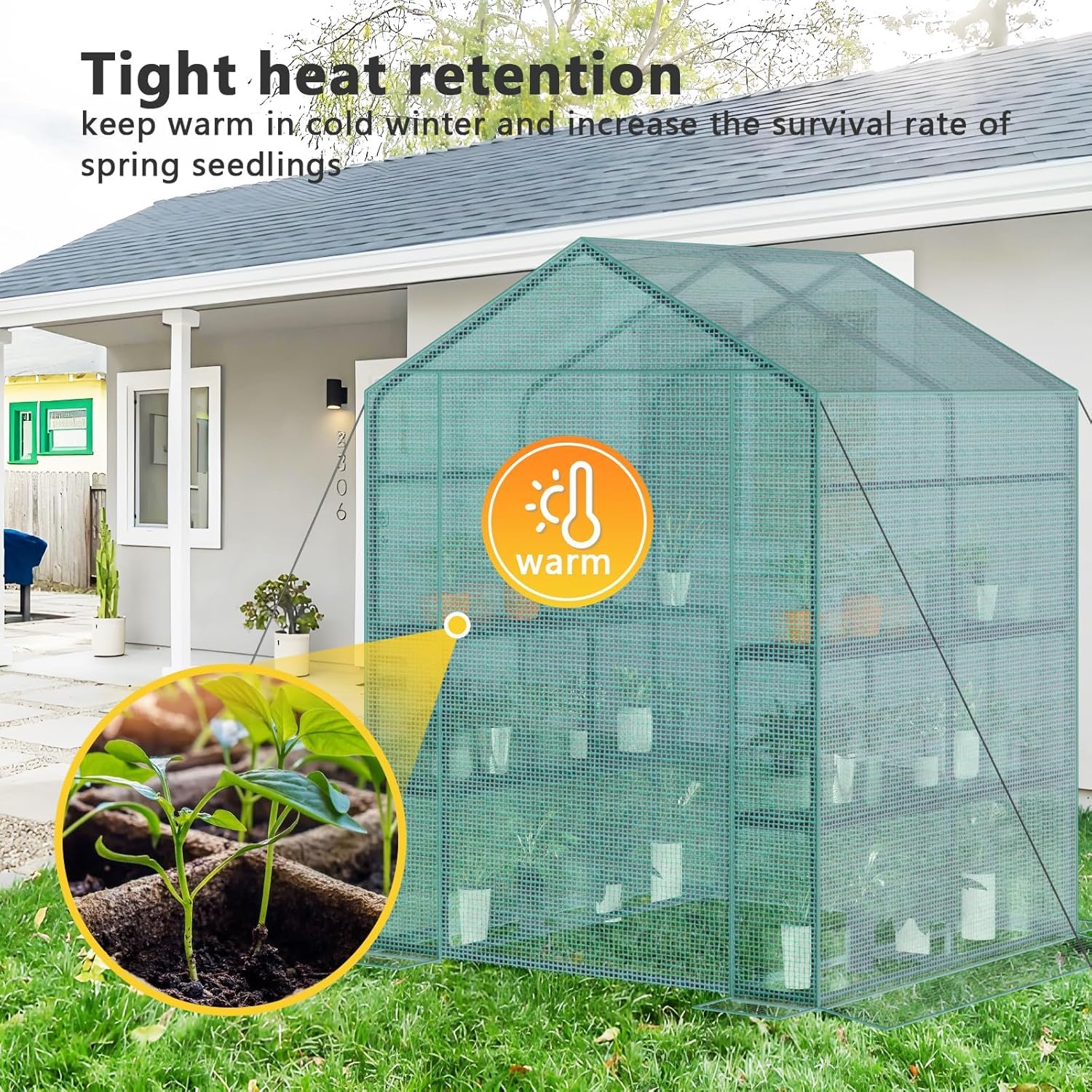 Gardennet close-up of thick PE cover texture offering UV protection