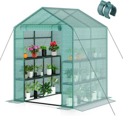 Gardennet front view greenhouse showing full structure and entrance protection
