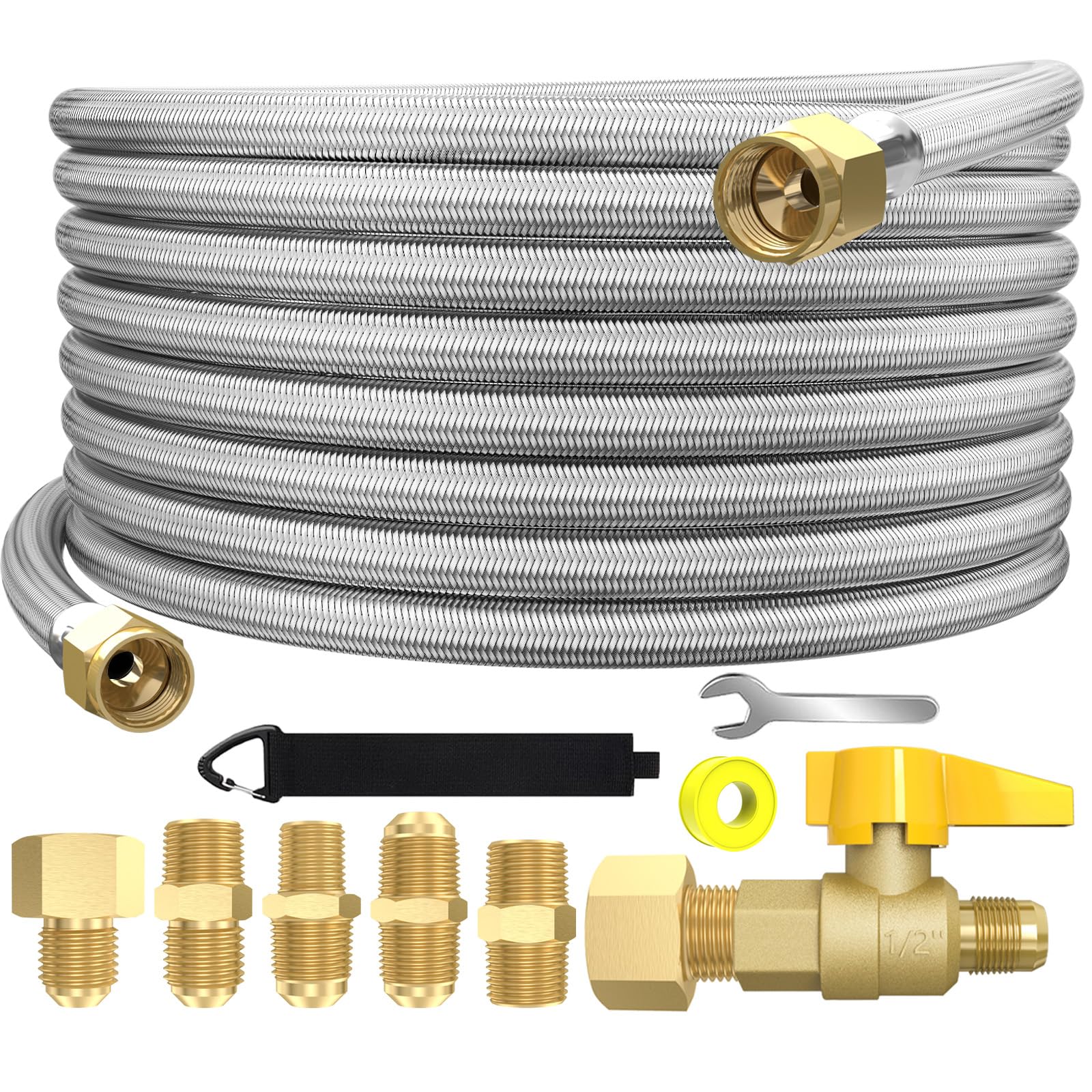 GardenNow 36ft hose front view showing full length and flexibility benefit
