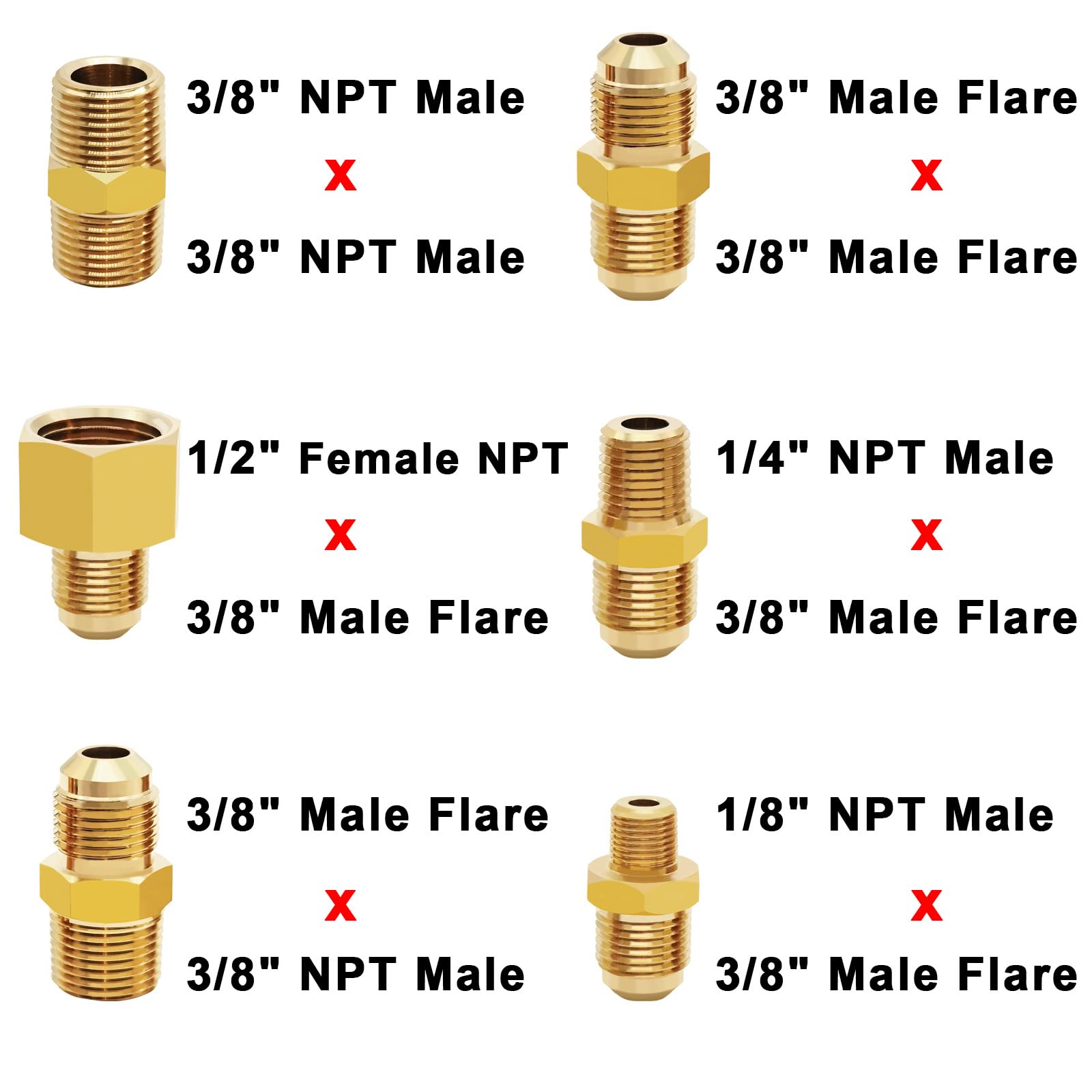 GardenNow adapter kit layout showing six brass couplings for compatibility benefit