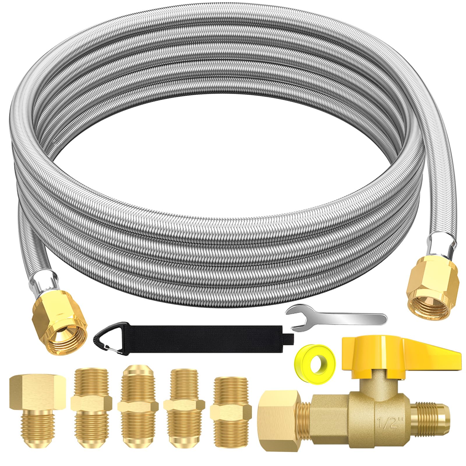 GardenNow front view of full 12ft hose assembly showing connectors and benefits