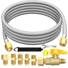 GardenNow front view of full 12ft hose assembly showing connectors and benefits