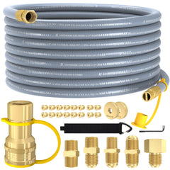 GardenNow hose front overview showing full 18ft length and fittings for easier installations