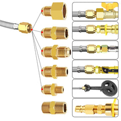 GardenNow hose connected to backyard grill offering safer tank placement benefit