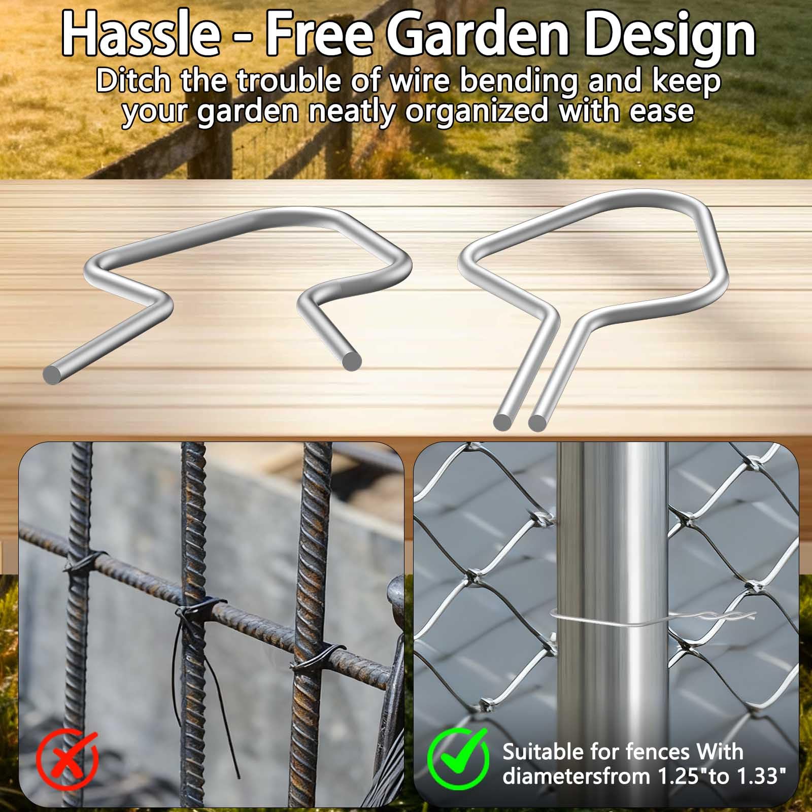 GardenNow clips securing farm fence near livestock demonstrating reliable containment
