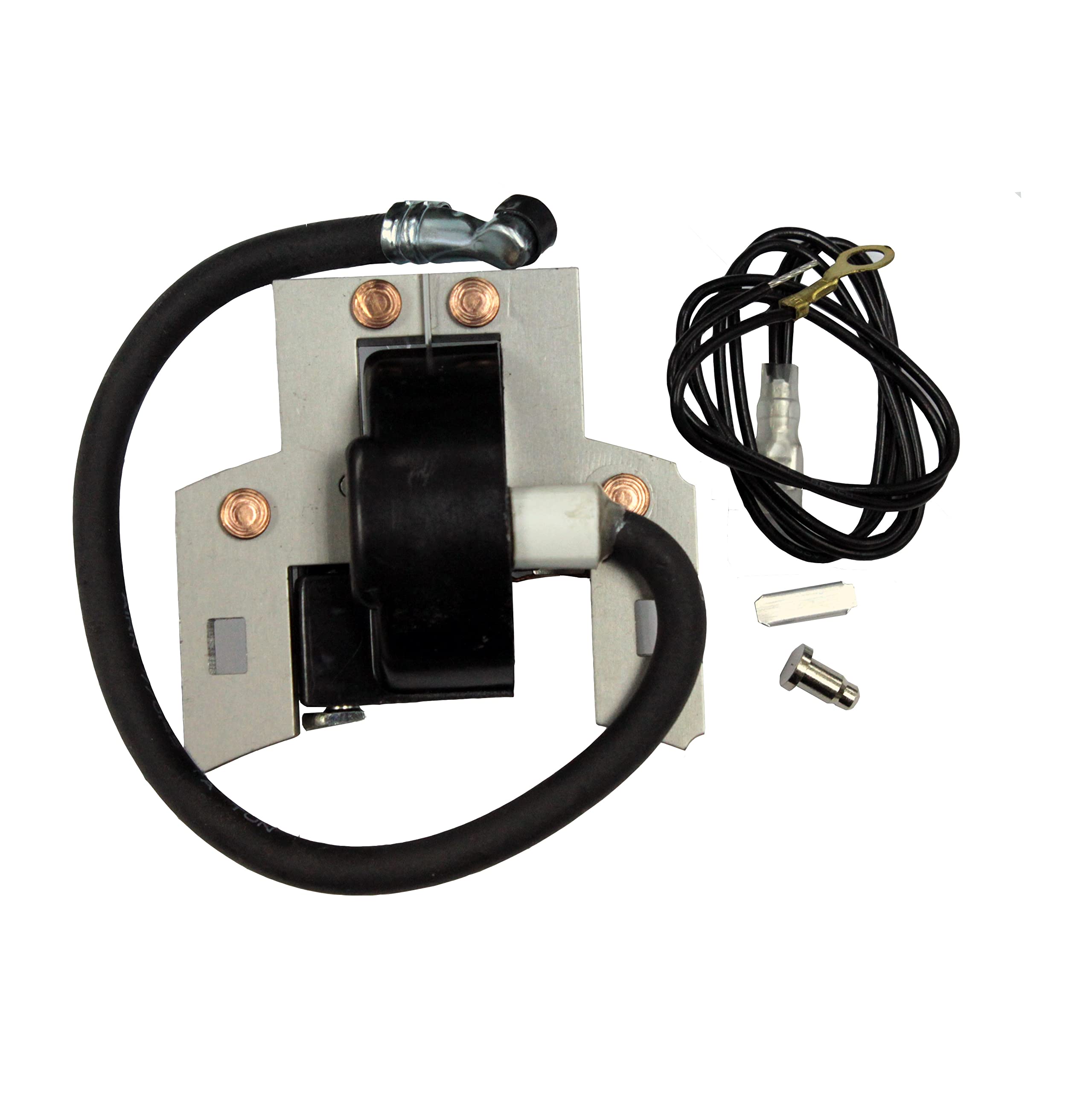 GardenPal ignition coil front view showing mounting and clean connections for reliable starts