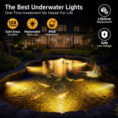 Gardenreet brass pond light side profile highlighting corrosion-resistant construction