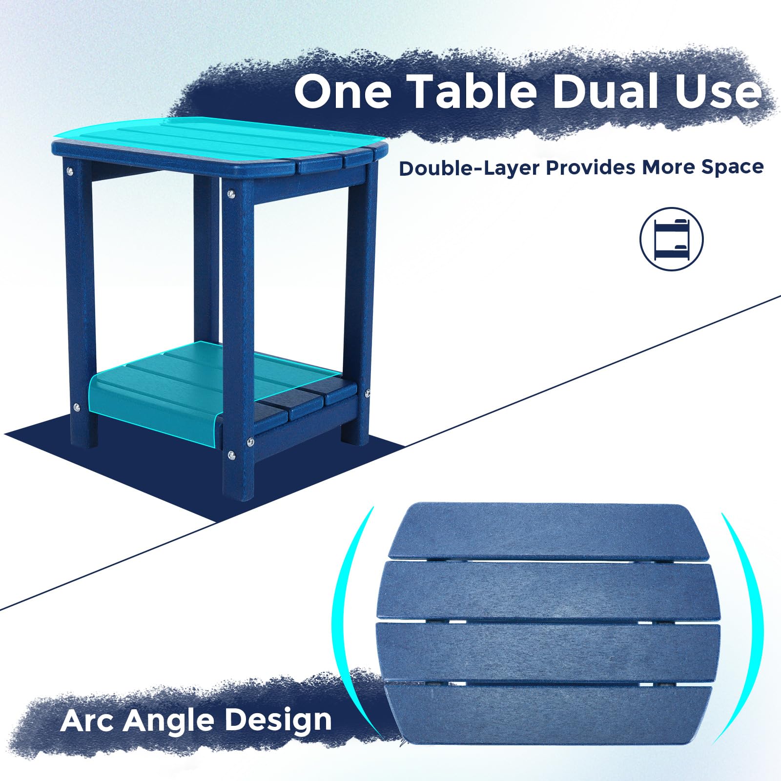 GARDENSTAR table in use on patio beside chair showing convenience for drinks