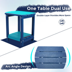 GARDENSTAR table in use on patio beside chair showing convenience for drinks