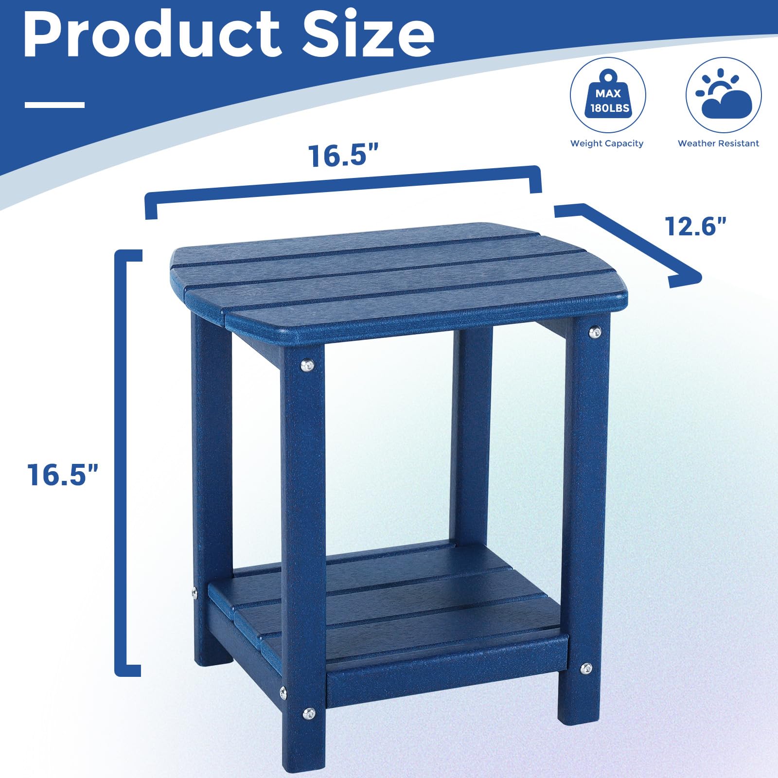 GARDENSTAR lower shelf detail highlighting extra storage for books and sunglasses