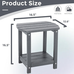 GARDENSTAR mesa en uso junto a silla Adirondack ofreciendo comodidad