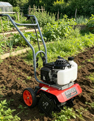GardenTrax close-up of forged steel tines showing durability benefit