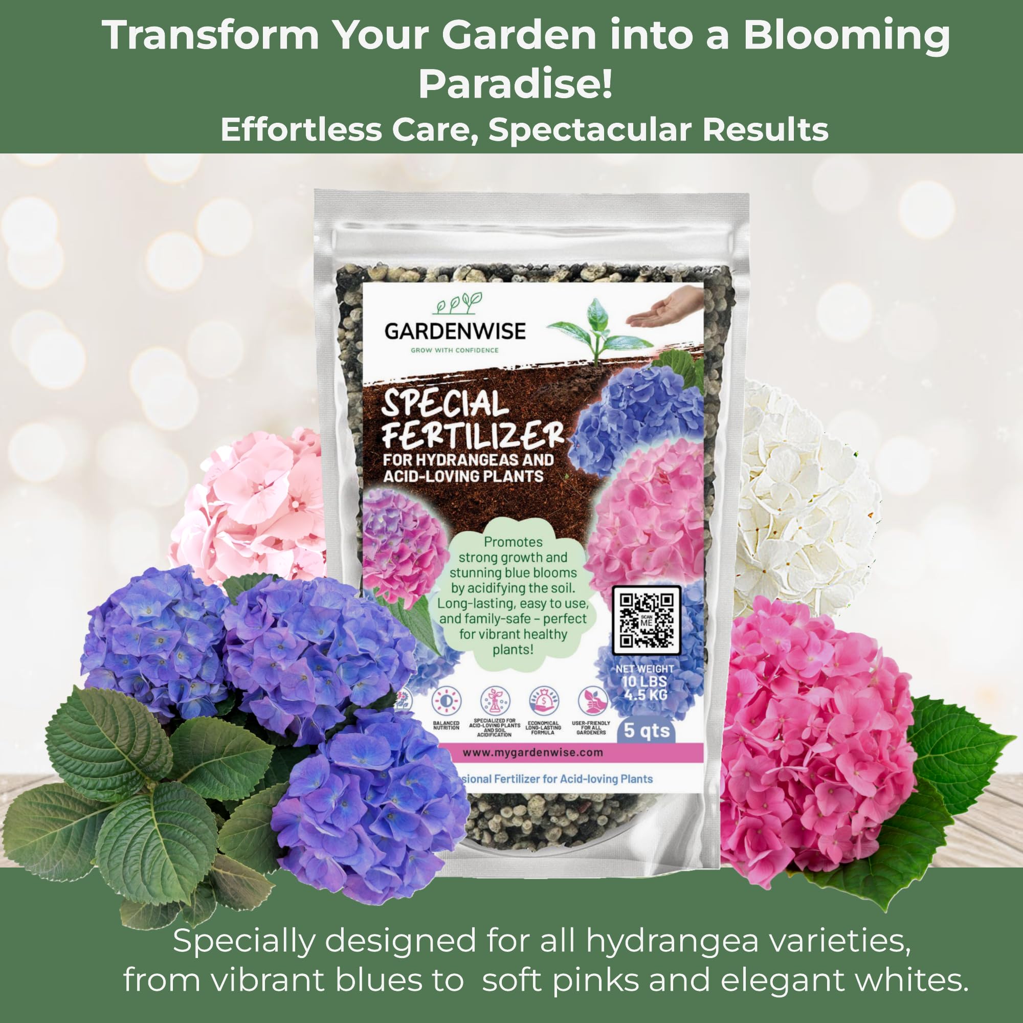 GARDENWISE back label with directions and application details