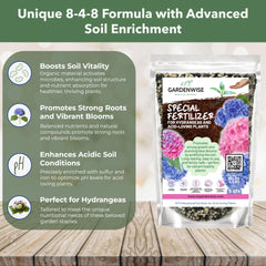 GARDENWISE etiqueta legible con instrucciones y nutrientes clave