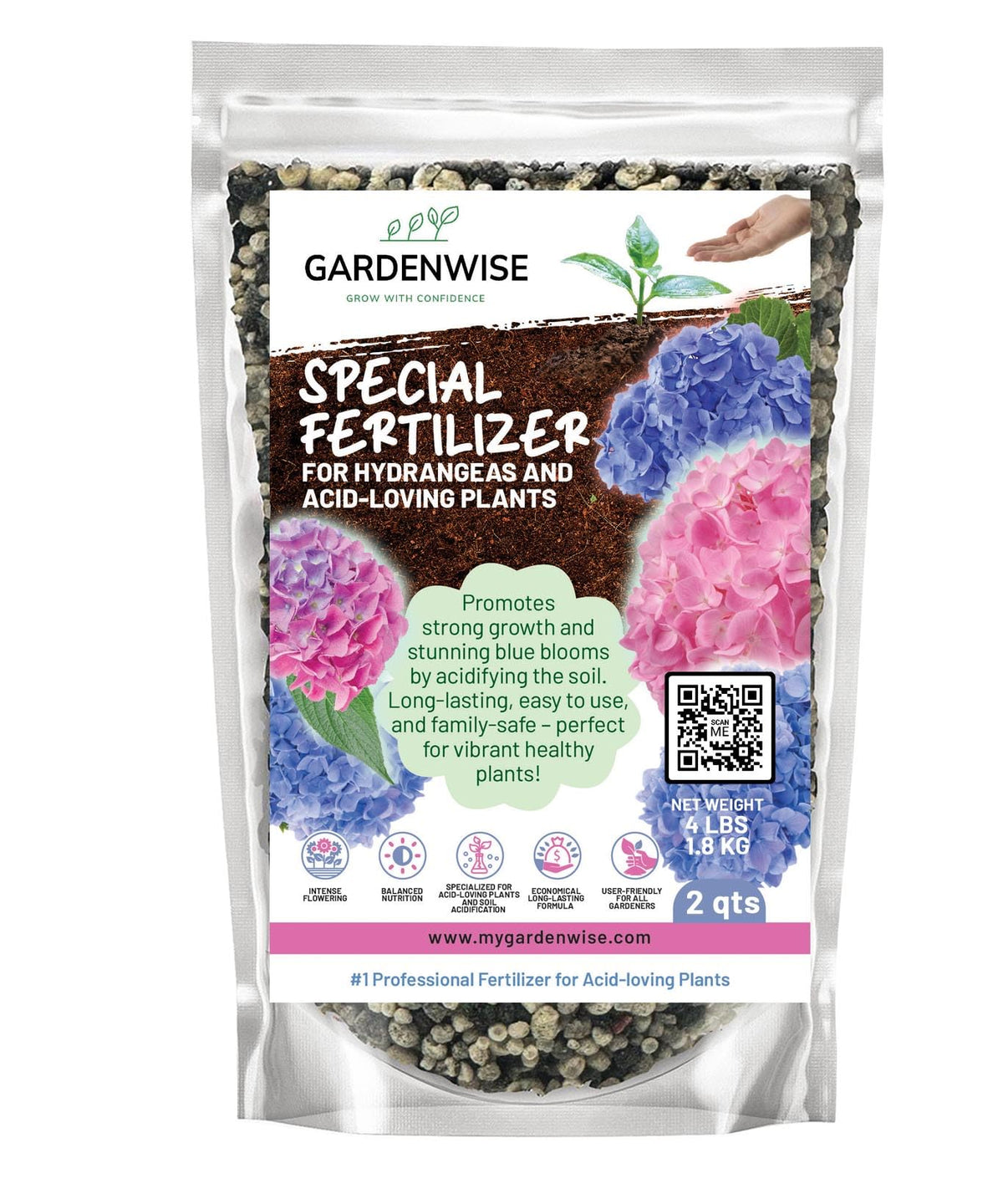 GARDENWISE front packaging showing clear nutrient benefits