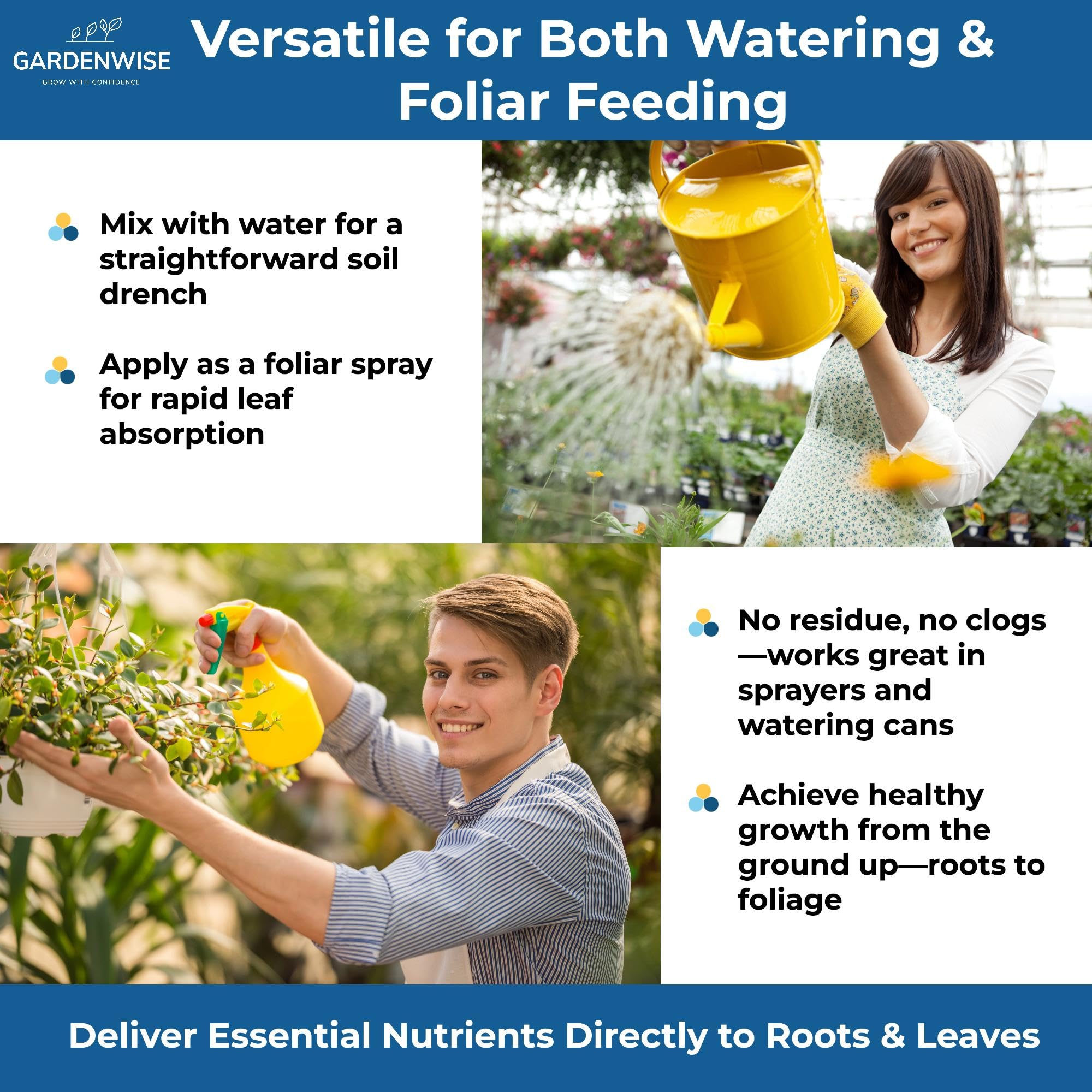 GARDENWISE with measuring spoon showing precise dosing for safe application