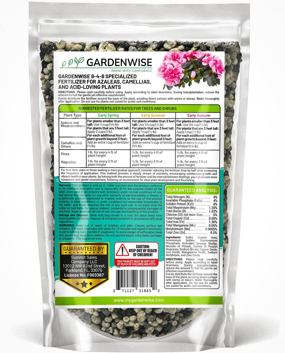 GARDENWISE textura granular de los gránulos beneficiosa para liberación lenta