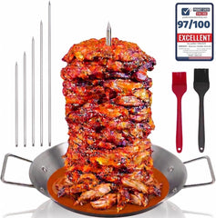 GARDERIE front view of vertical rotisserie stand showing sturdy build and stability