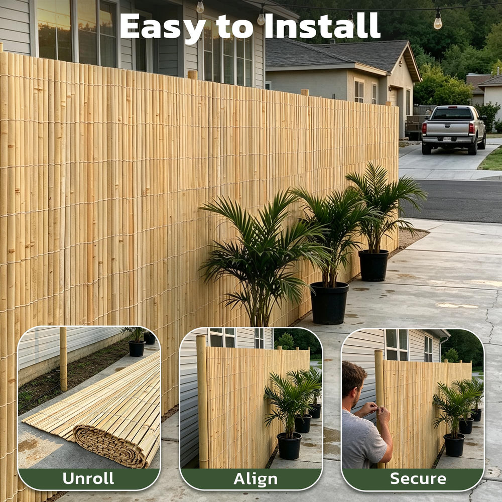 Gardgue bamboo used as pathway edge improving curb appeal and definition