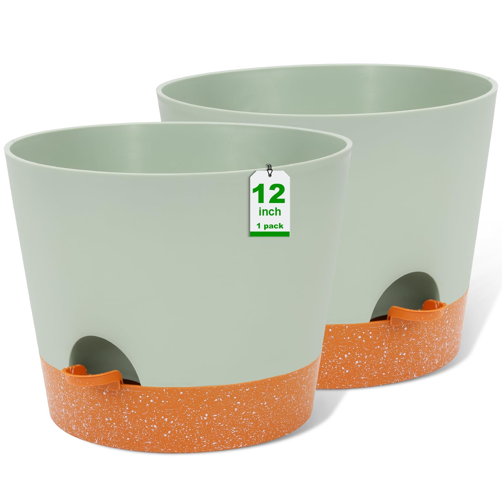 GARDIFE front view 12-inch green planter showing modern look and space-saving benefit