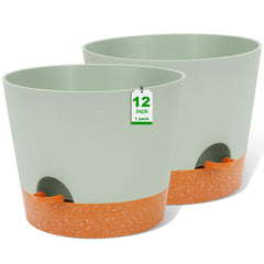 GARDIFE front view 12-inch green planter showing modern look and space-saving benefit