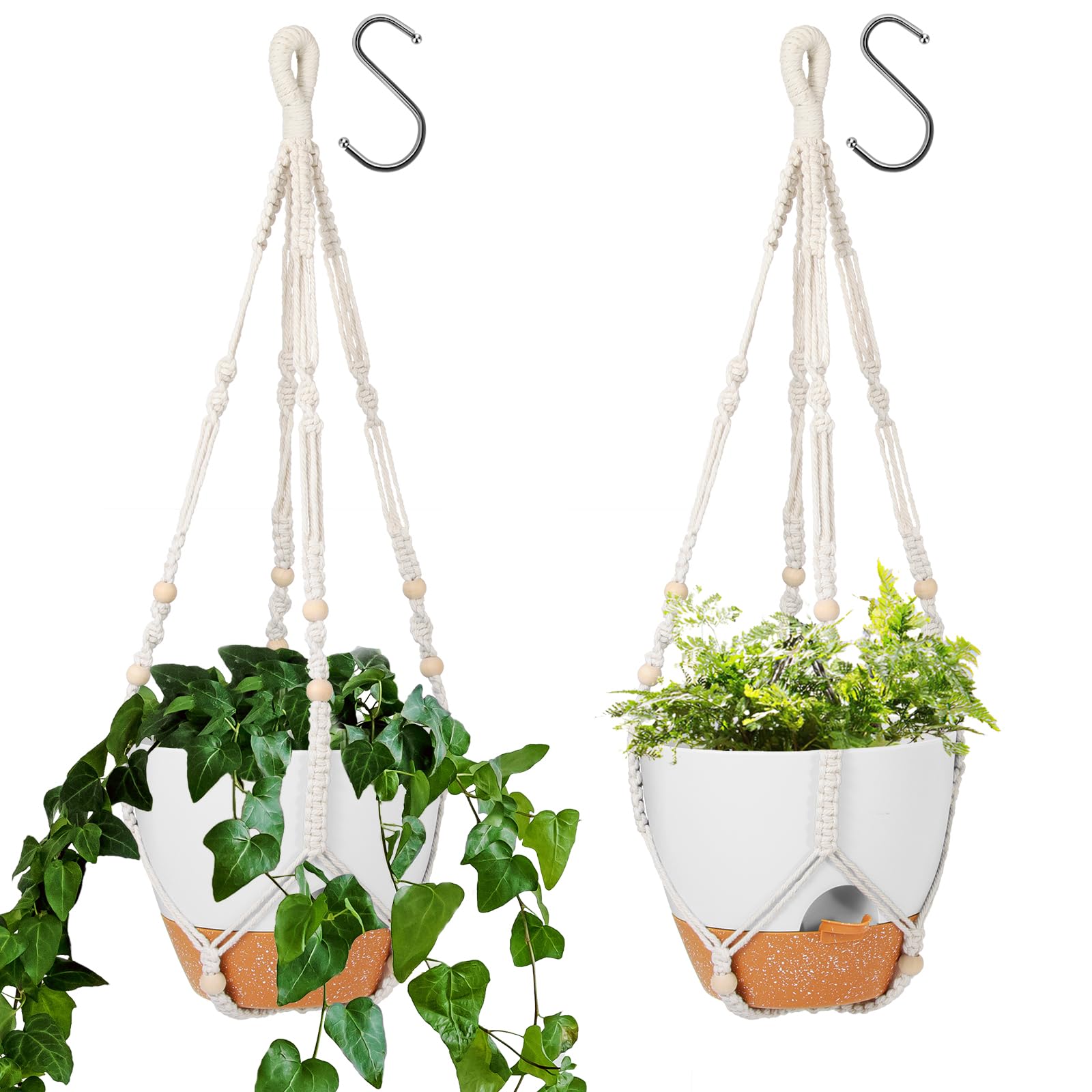 GARDIFE front view of white 10-inch hanging planter showing clean modern look and ease