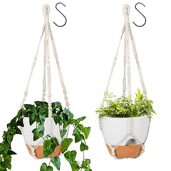 GARDIFE front view of white 10-inch hanging planter showing clean modern look and ease