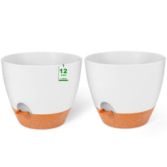 GARDIFE front view white planter showcasing modern matte finish and stable base