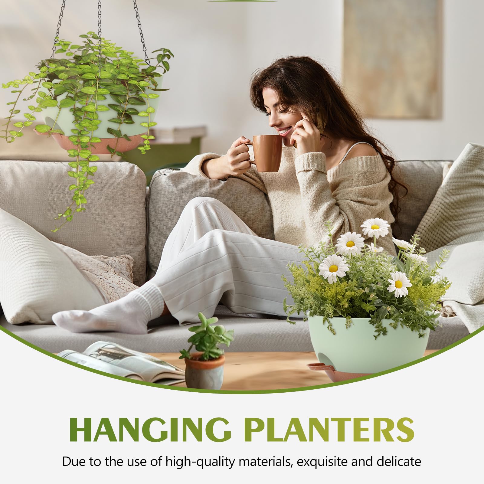 GARDIFE hanging planter in use on balcony adding greenery and saving floor space