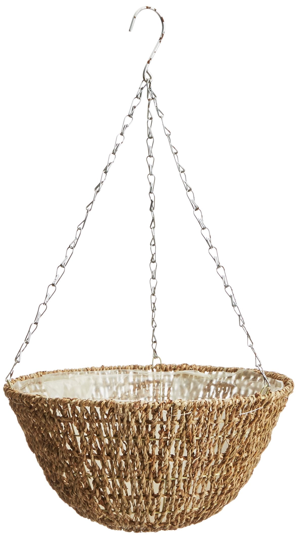 Gardman woven rope hanging basket front view showing sturdy frame and natural look