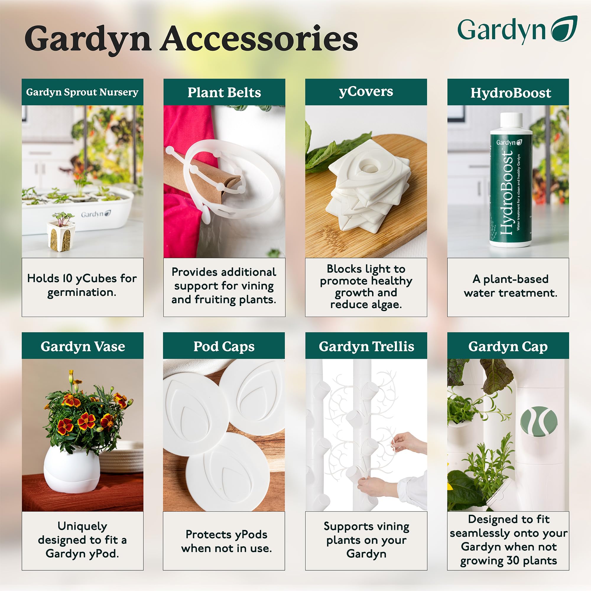 GARDYN pod cap next to hand showing scale and easy handling benefit