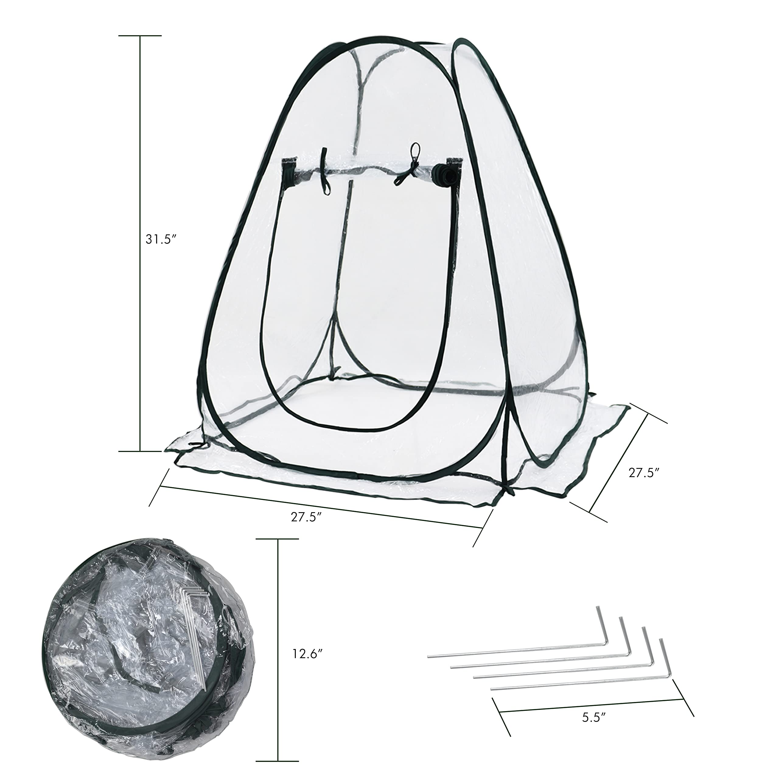 Gardzen close-up of clear PVC and zipper delivering easy access and visibility