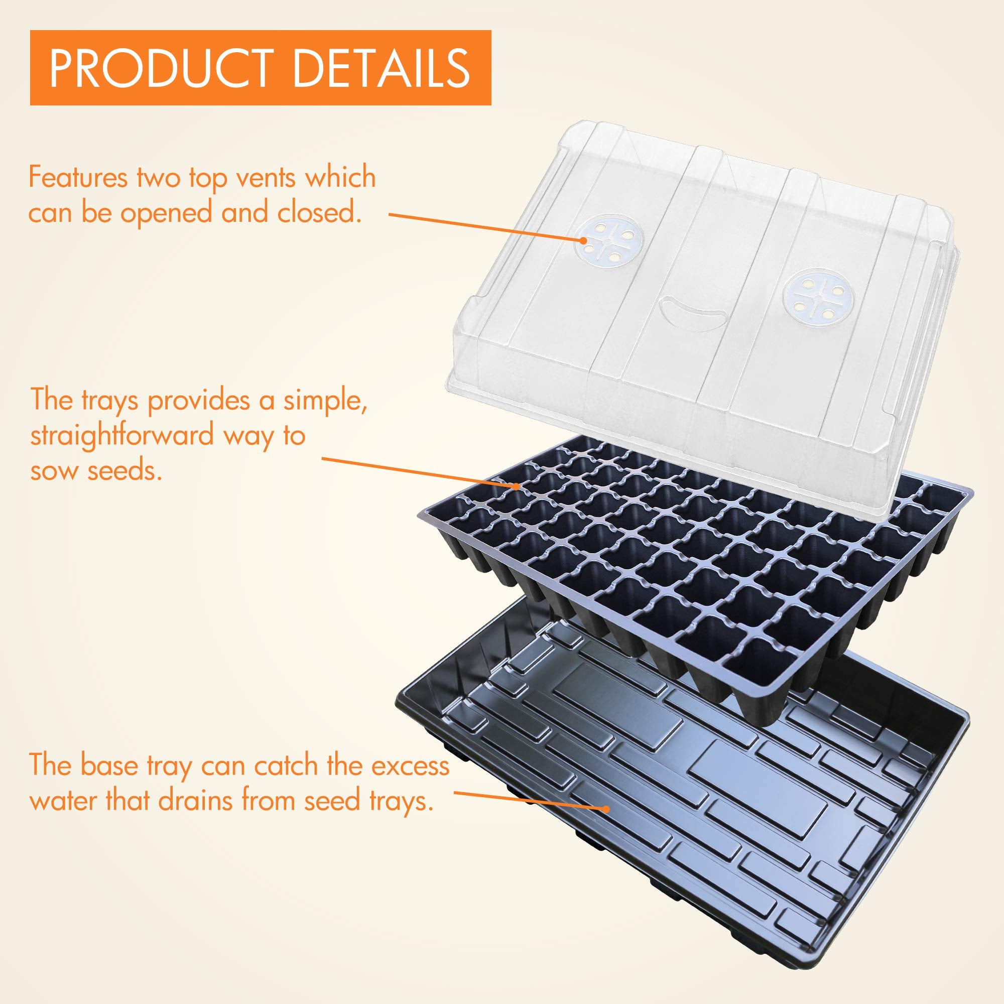 Gardzen close-up of individual 70-cell texture and drainage holes, promotes healthier root development