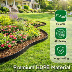 Gardzen close-up of edging texture highlighting flexible durable plastic advantage