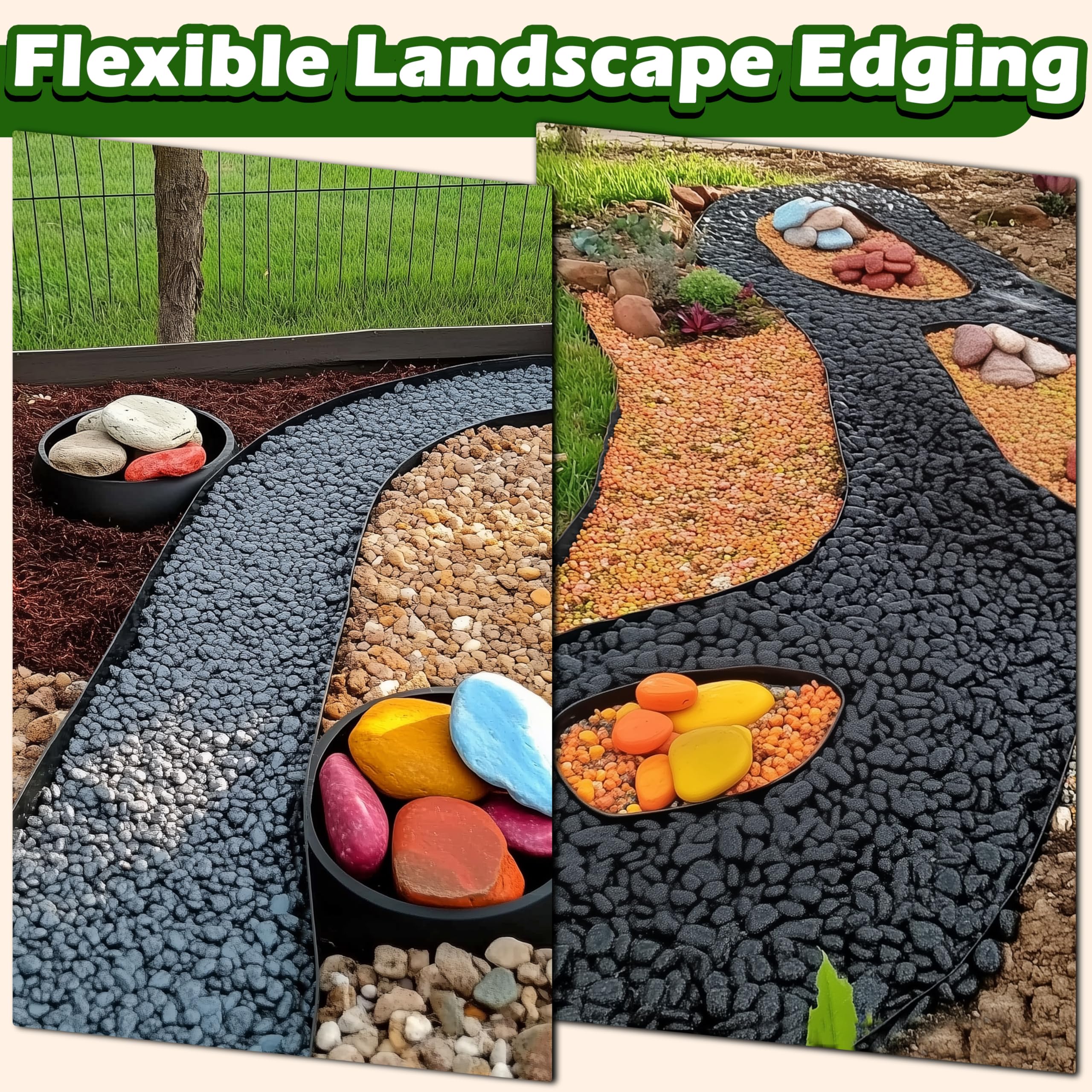 Gardzen edging bending around curved pathway showing adaptability benefit