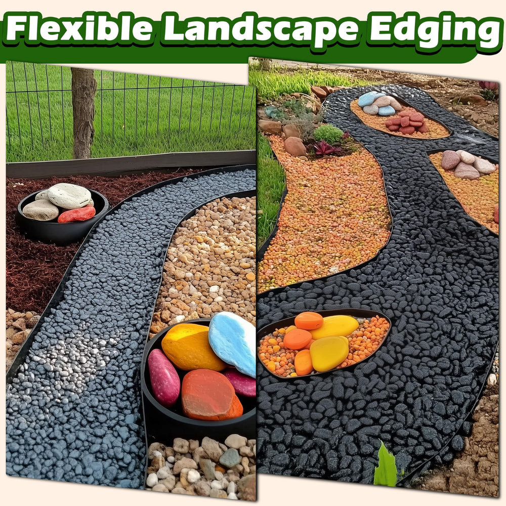 Gardzen edging bending around curved pathway showing adaptability benefit