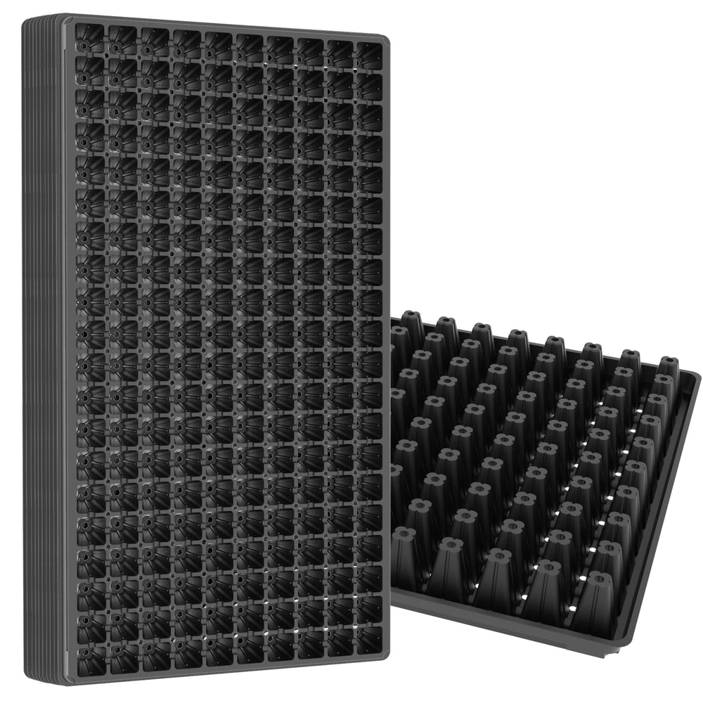 Gardzen front view of 200-cell tray showing compact layout and efficiency