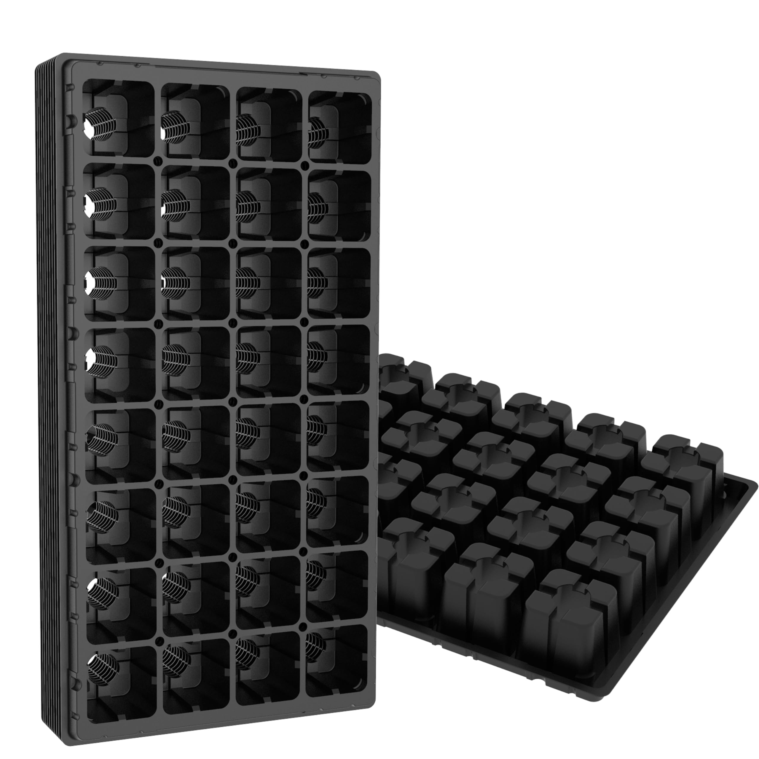 Gardzen front view of 32-cell tray showing layout and capacity for large seedlings