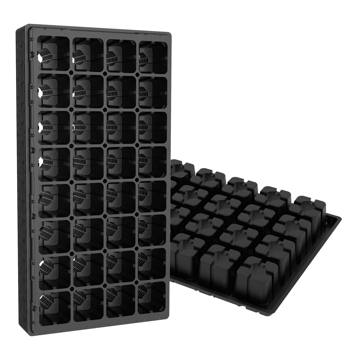 Gardzen front view of 32-cell tray showing layout and capacity for large seedlings